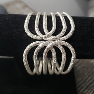 CLEARANCE Silver-tone Hinged Bracelet